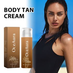 Gradual Buildable Sunless Body Tan Cream 100g Hydrating Streak-Free Self Bronzing Lotion Airless Pump Design Natural Warm Bronze Skin Tone Full Body A