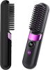 Cordless Hair Straightener Brush - Portable Rechargeable Ceramic Styling Brush with 4 Adjustable Heat Modes & LED Display