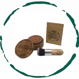 BeNat Natural Bronzer Loose Powder Set - Eco-Friendly Refillable Bamboo Case with 0.4oz Mineral Makeup for a Sun-Kissed Glow - Vegan & Sustainable Bea