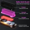 Cordless Hair Straightener Brush - Portable Rechargeable Ceramic Styling Brush with 4 Adjustable Heat Modes & LED Display