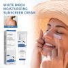 SPF50+ PA++++ Hydrating Sunscreen Cream with Birch Extract & Hyaluronic Acid Non-Greasy Lightweight Sun Protection Lotion for Face Body Outdoor Daily