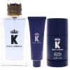 K by Dolce and Gabbana for Men - 3 Pc Gift Set 3.3oz EDT Spray, 1.69oz Shower Gel, 2.6oz Deodorant Stick