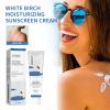 SPF50+ PA++++ Hydrating Sunscreen Cream with Birch Extract & Hyaluronic Acid Non-Greasy Lightweight Sun Protection Lotion for Face Body Outdoor Daily