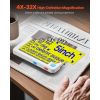 Portable Digital Magnifier, 5-inch HD Electronic Video Magnifier for Low Version, 4X - 32X Zoom Electronic Reading Aid with 17 Color Mode, AV Output