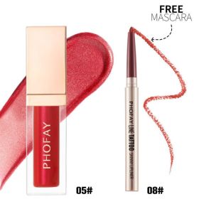 PHOFAY Lipliner And Ultra-Glossy Lip Gloss (Option: 05 08Set)