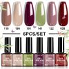 LIMEGIRL 6pcs Gel Polish Set 6 Vibrant Colors UV Gel NailPolish Red Blue Green Hema TMPTA TPO 3-free AllSeasons NailGel for Christmas Gift Women Girls