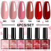 LIMEGIRL 6pcs Gel Polish Set 6 Vibrant Colors UV Gel NailPolish Red Blue Green Hema TMPTA TPO 3-free AllSeasons NailGel for Christmas Gift Women Girls