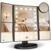 Makeup Mirror, Vanity Mirror with Lights, 2X/3X/10X Magnification, Touch Control, Trifold, Dual Power Supply, Gifts Mothers Day for Mom