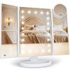 Makeup Mirror, Vanity Mirror with Lights, 2X/3X/10X Magnification, Touch Control, Trifold, Dual Power Supply, Gifts Mothers Day for Mom