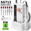 Electric Nail Drill - 45000RPM Portable Nail Drill Rechargeable Nail E-File Kit with 11 Bits & Base LED Screen Ultra-Silent