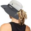 Women's Outdoor UV-Protection-Foldable Sun-Hats Mesh Wide-Brim Beach Fishing Hat with Ponytail-Hole