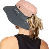 Women's Outdoor UV-Protection-Foldable Sun-Hats Mesh Wide-Brim Beach Fishing Hat with Ponytail-Hole
