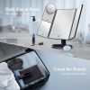 Makeup Mirror, Vanity Mirror with Lights, 2X/3X/10X Magnification, Touch Control, Trifold, Dual Power Supply, Gifts Mothers Day for Mom