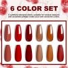 LIMEGIRL 6pcs Gel Polish Set 6 Vibrant Colors UV Gel NailPolish Red Blue Green Hema TMPTA TPO 3-free AllSeasons NailGel for Christmas Gift Women Girls