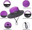 Women's Outdoor UV-Protection-Foldable Sun-Hats Mesh Wide-Brim Beach Fishing Hat with Ponytail-Hole